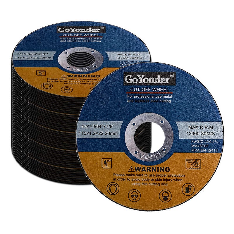 GoYonder 50 Pack 4.5" Cutting Wheel for Metal,Stainless and Steel 4-1/2" x 0.045 x 7/8-Inch Ultra Thin Cut-Off Wheel for Angle Grinders - Blue - Image 1